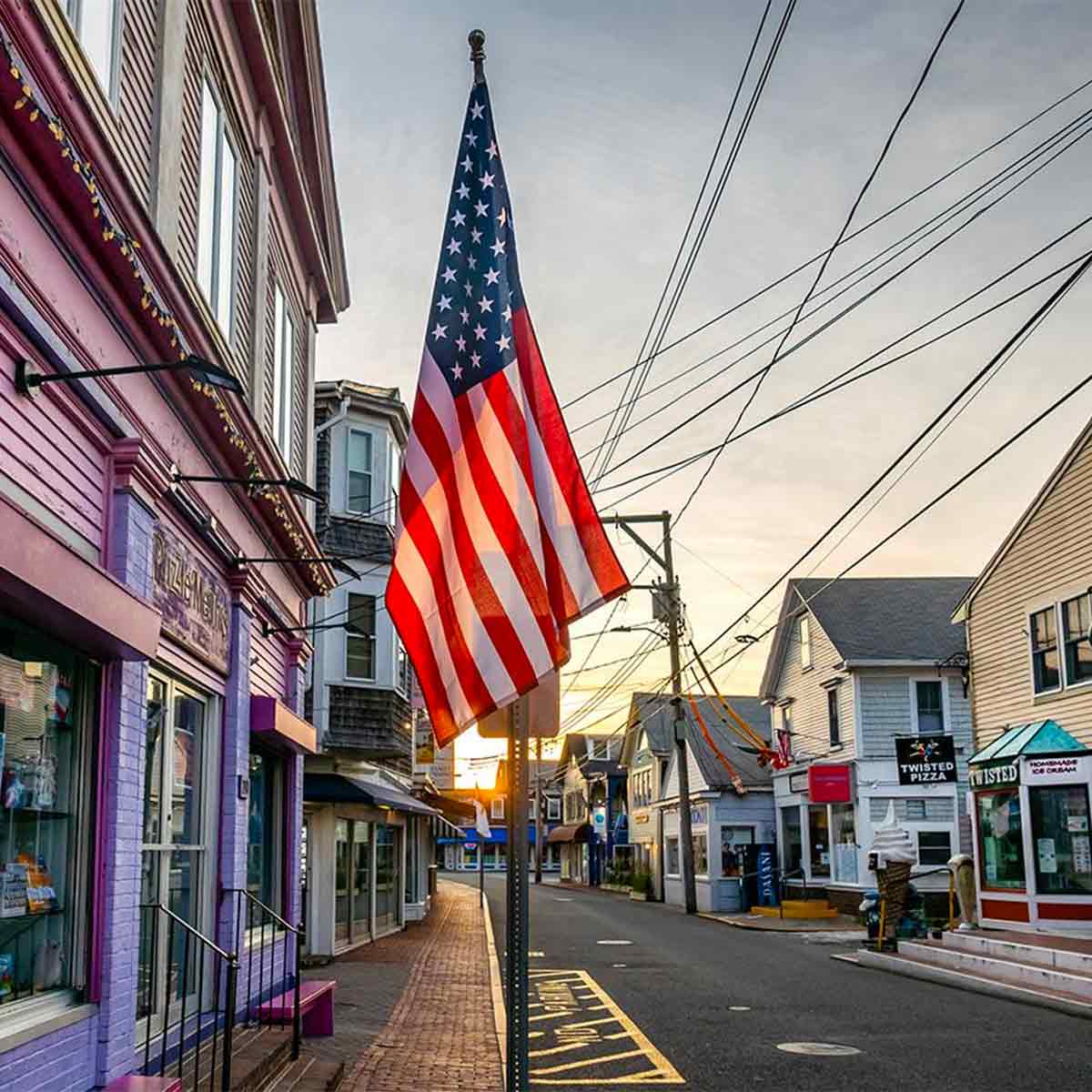 Street in Provincetown early in the morning before July 4th weekend.